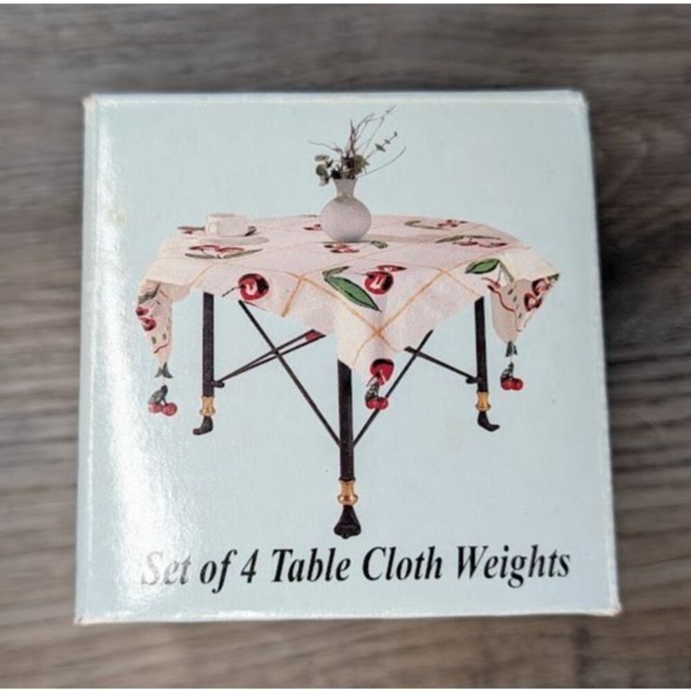 Vintage Set of 4 Table Cloth Weights " Cherries " By Cracker Barrel